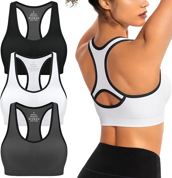 AENLLEY Seamless Wireless Racerback High Impact Sports Bras Women, Yoga Gym Activewear