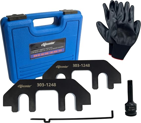 Camshaft Holding Tool Kits with Tension Tool in Portable Case, Timing Alignment Holder Tool Compatible with Ford 3.5L & 3.7L 4V Engines, 3.5 EcoBoost, Replace 303-1248 303-1530 RT11