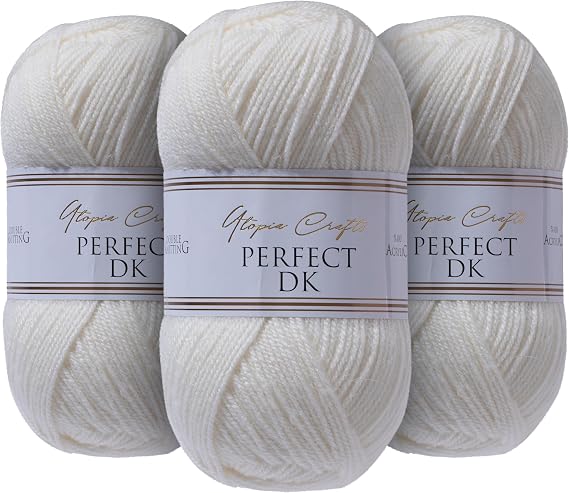 Utopia Crafts DK Double Knitting Yarn 3X 100g (Ivory)