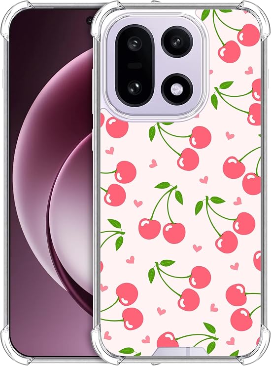 GlamCase - OnePlus 15用チェリーピンクパターンプリントimdケース