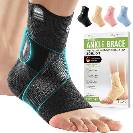 ZOELION Ankle Support Brace with X-Strap for Sprains & Plantar Fasciitis