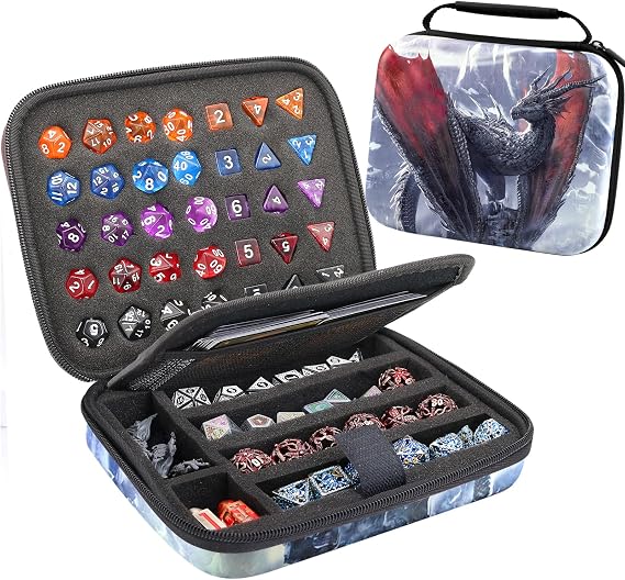 Dice Storage Case Dice Bag Dice throne dnd dice tray dice holder dnd dice storage dice case Multifunctional storage Organizer Role Playing Game for Rpg Table Game (B)