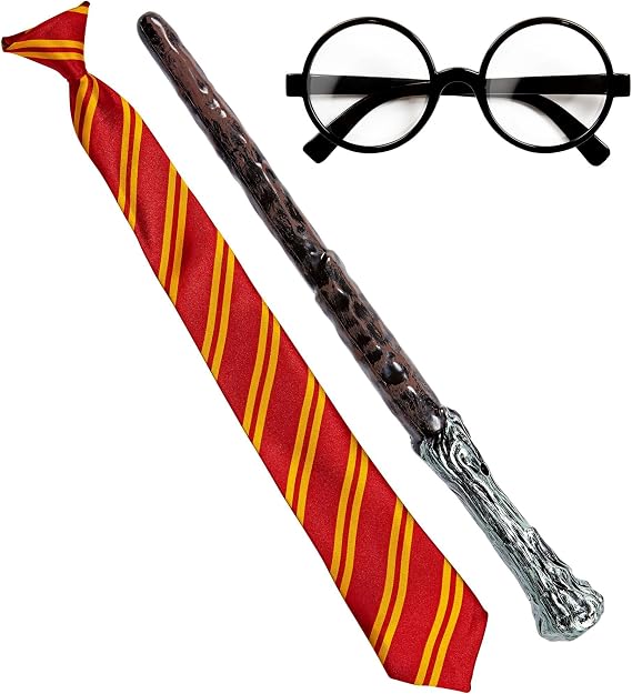 Widmann Wizard Set Wand Tie and Glasses Accessory One Size Unisex World Book Day Fancy Dress Witch Halloween Outfit