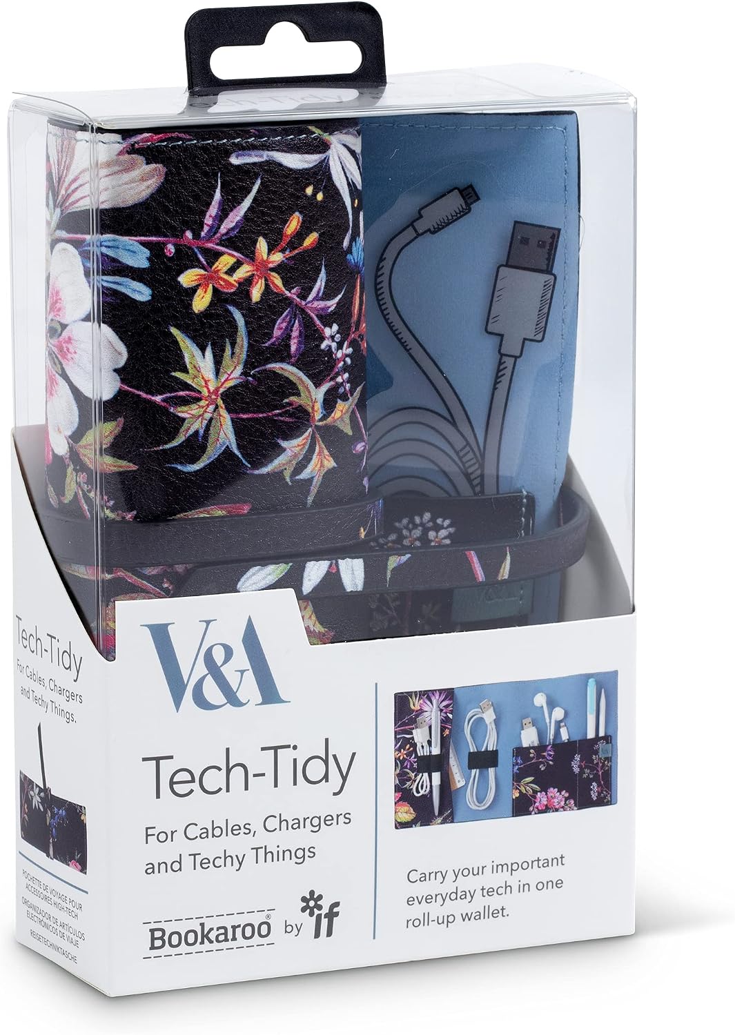 IF V & A Bookaroo Tech-Tidy Kilburn Black Floral