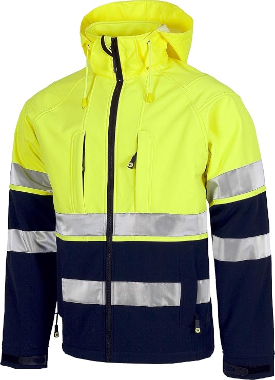 WORKTEAM Softshell Jacket High Visibility Repellent to Aguna Short Winds and Thermal, Unisex