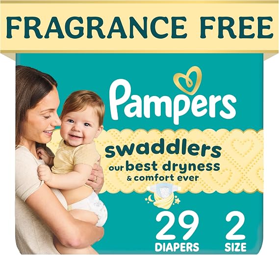 Swaddlers Diapers, Size 2 (10-22 lbs), 29 Count, Fragrance Free, Hypoallergenic, Absorbent, Pediatrician Recommended, Skin Safe