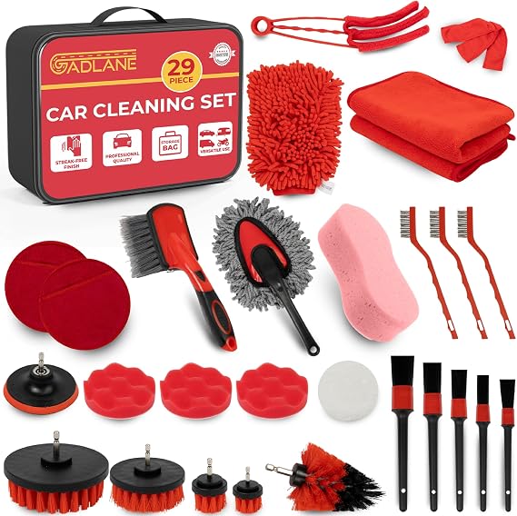 GADLANE Car Cleaning Kit 29 PCS - Car Detailing Kit with Storage Bag