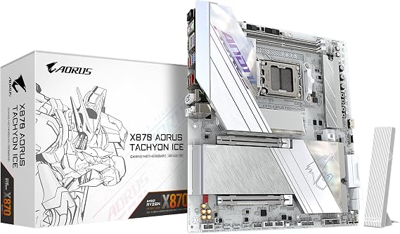 GIGABYTE X870 AORUS TACHYON ICE AM5 DDR5 8600MHz+(OC) PCIe 5.0 Çift M.2 USB4 WiFi 7 2.5GbE LAN ATX Anakart