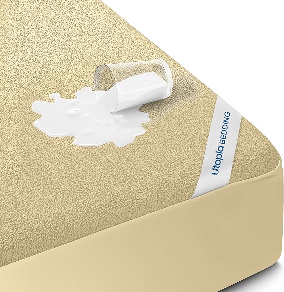 Waterproof Mattress Protector USA King Size, Premium Terry Mattress Protector by Utopia Bedding