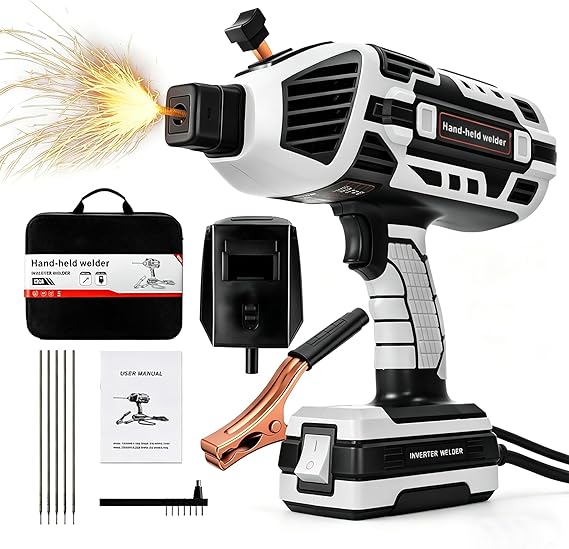 Handheld Welding Machine 110V 120A Portable ARC Handheld Welder with Digital Display IGBT Inverter, 6 Variable Current Settings for 1/16 Welding Rods