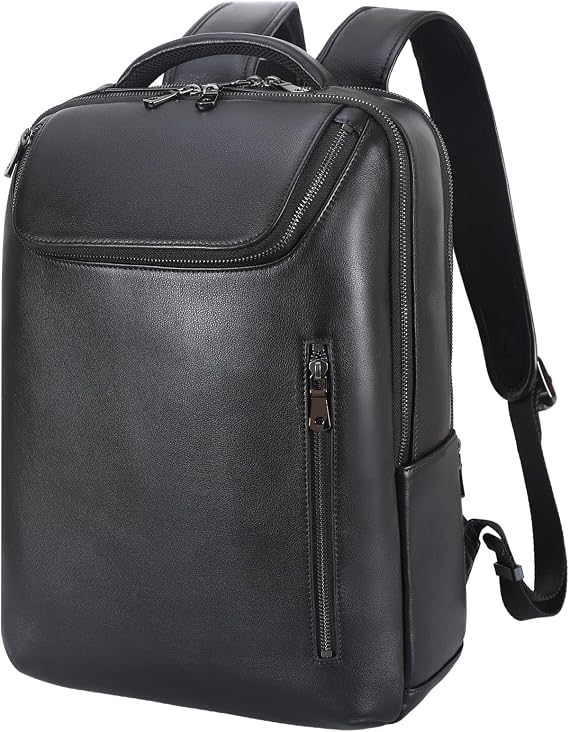 TIDING Men's Genuine Full Grain Leather Backpack 15.6 inch Laptop for Work