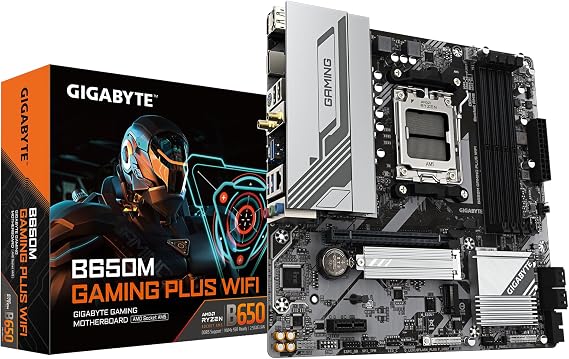 GIGABYTE B650M GAMING PLUS WIFI AM5 DDR5 6400MHz(OC) PCIe 4.0 M.2 NVMe WiFi Gigabit LAN mATX Gaming Anakart