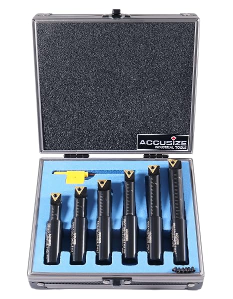 Accusize Industrial Tools ラウンドシャンク インデックス可能なボーリングバー、5/8インチ
