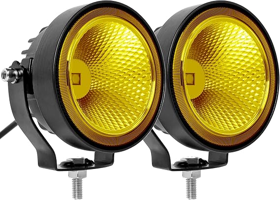 イエロー/アンバー LED フォグライト ポッドライト オフロード 4x4 作業補助ライト 自動車 運転 バンパー ランプ 4インチ 60W 車 トラック ATV UTV オートバイ ピックアップ 投光器2個パック
