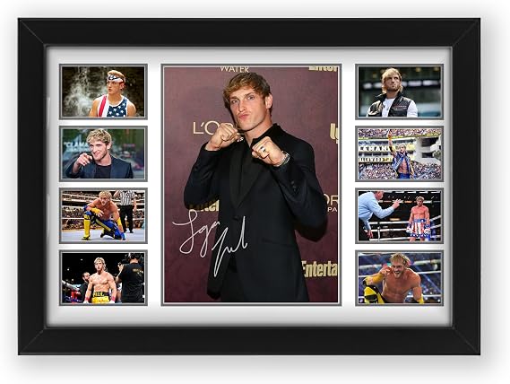 AllStarMedia Tribute to Logan Paul Inspired Boxing Poster Print | Fan Art Style Fighter Wall Art | Contemporary Sports Home Décor | Limited Edition Print | A3 Framed (30 x 40 CM)