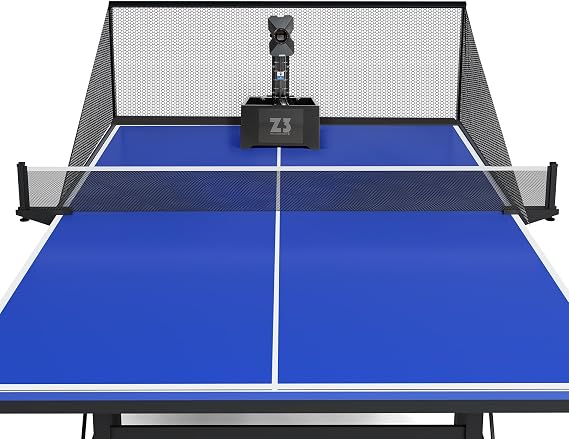 Table Tennis Robot, Table Tennis Ball Machine, Automatic Training TableTennis Ping Pong Ball Pitching Machine with Net & Remote Control, 100