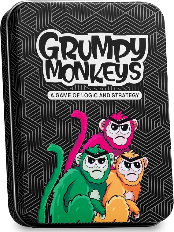 Grumpy Monkeys - Strategy & Logic Card Game for Adults, Teens & Families | 2-4 Players | Ages 10+ | Fun for Game Night or Travel