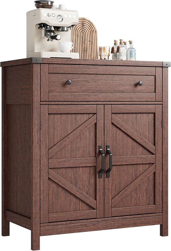 ChooChoo 30" W Coffee Bar Cabinet, Kitchen Storage Cabinet with Drawer