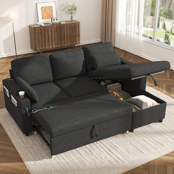 DURASPACE L Shaped Sofa Corner Sofa Bed Convertible Couch Sleeper