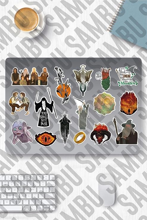 Yüzüklerin Efendisi Temalı Sticker Etiket Seti - Lord Of The Rings Sticker - Laptop Notebook Telefon