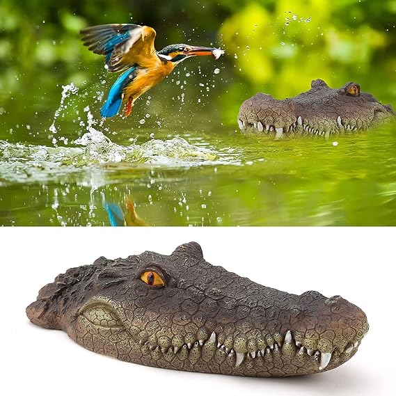 Floating Crocodile Head Alligator Head for Pond Scare Herons and Ducks 8.5 x 32 cm