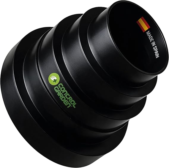 CONTROL GARDEN Universal Reducer for Ventilation Systems – Connector Coupling for Ducts Ventilation Diameter Ø 80 100 120 125 150 mm – Reducer Pipe Black