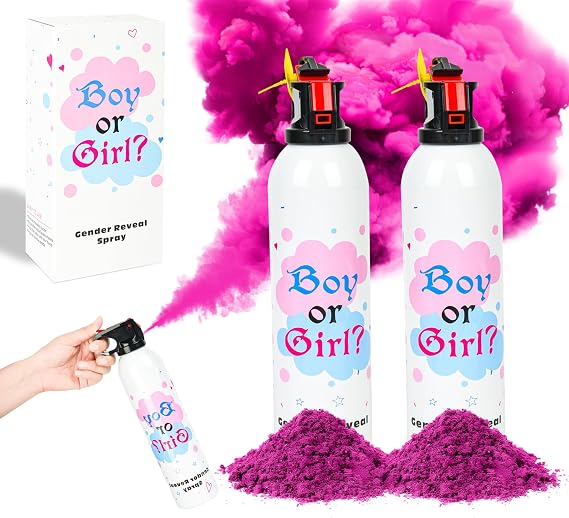 2 Pieces Large Corn Starch Gender Reveal Gender Reveal Party Ideas for Baby, 100% Biodegradable, Gender Reveal Party Supplies (Pink)