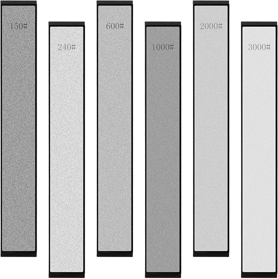 Aolso Diamond Sharpening Stones, 6 PCS Sharpening Stone Set Kit, Professional Whetstone for Kitchen Knives & Garden Knives, Durable Sharpening Stone 150/240/600/1000/2000/3000 Grit