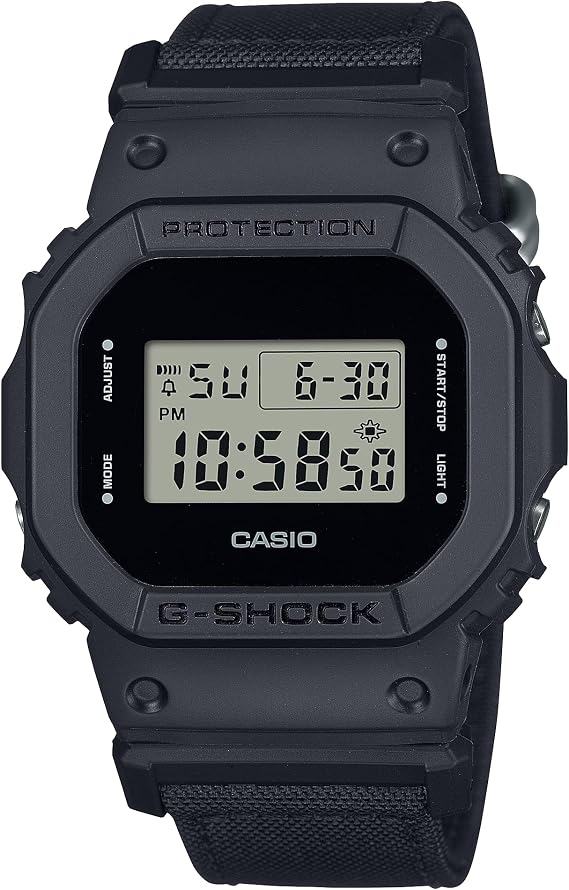 Casio Men's Fabric G-Shock Digital Black Dial Mens Dw-5600Bce-1Dr G1512, Band Color: Black, Black///White, Modern