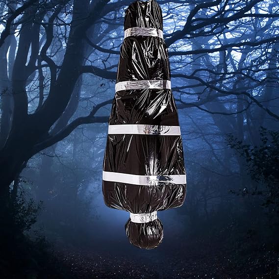 Halloween Decorations Dead Victim Props Scary Fake Corpse in Bag for Fright Night Outdoor Halloween Props Creepy Haunted House Decoration