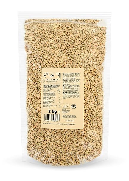 KoRo - Organic Buckwheat 2 kg - Vegetable Protein Source - Fibre Source - Ideal as a Side Dish Topping Cereal or for Baking