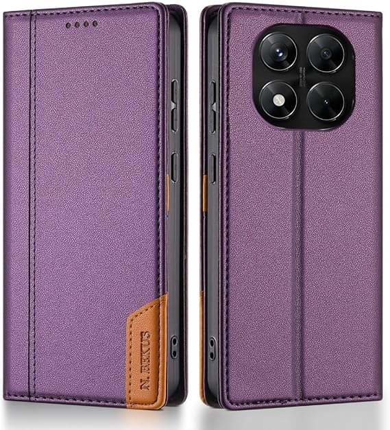 Xiaomi Redmi 14C 4G用ジェネリックケース カラー:パープル ラインケース レザーウォレット フリップバックカバー