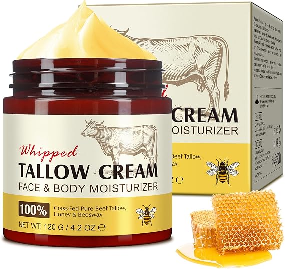 Beef and Honey Tebo Balm 120g, Beef Tallow Cream, Honey Honey Cream 120g, Grass Fed Honey and Beef Tallow Balm Moisturizing Face Balm for Face and Body, Fast Absorption