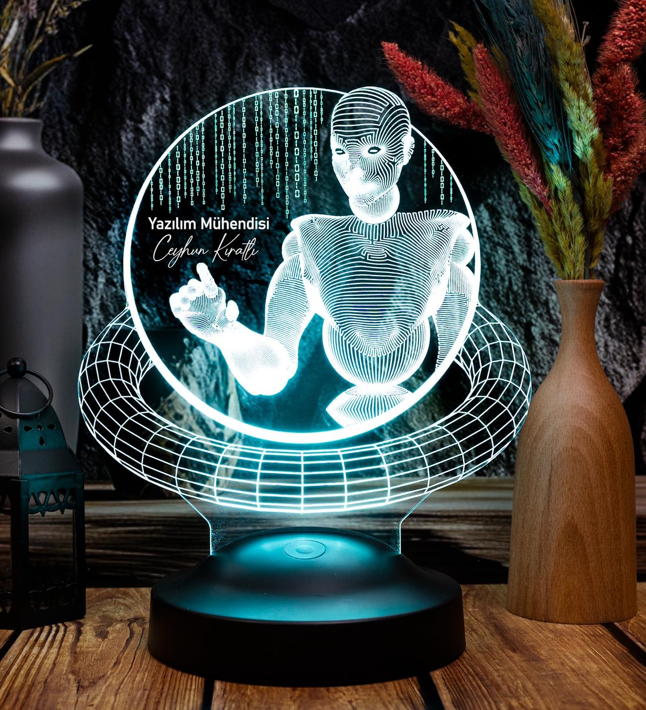 Web Tasarımcı hediyesi, Yazılımcı Hediyesi, Grafiker Hediyesi, Developer Hediyesi, 3D Led Lamba [Enerji Sınıfı A]