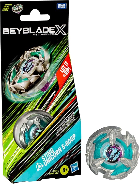 Beyblade X, Spinning Top, Sting Unicorn 5-60GP - Balance Right Spinning Toy Set, Booster Pack - Ages 8+