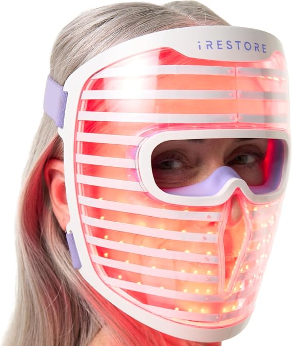 iRestore Illumina LED Face Mask - Advanced Skin Care Tool with Red, Infrared and Blue Light Therapy, Improves Skin Look, Promotes Shine and Supports a