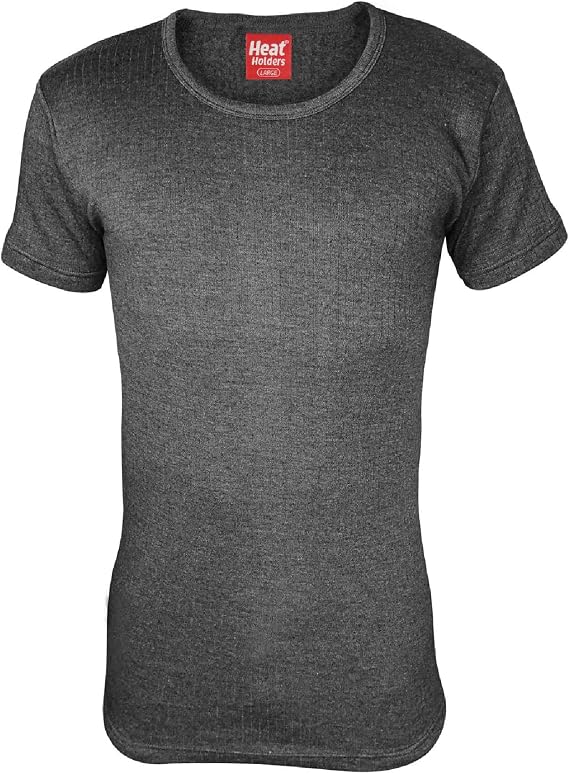 HEAT HOLDERS - Mens Winter Warm Cotton Thermal Underwear Short Sleeve T Shirt Vest