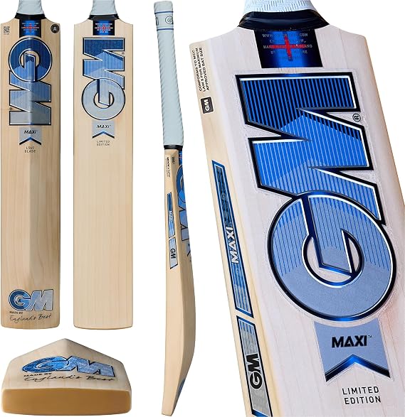 GM Maxi Cricket Bat 2026 - Prime English Willow, L540 Power Blade, Low Swell Profile, Fuze Grip, Made in England by Gunn & Moore