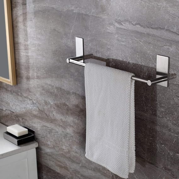 DELTAHOME Paslanmaz Çelik 40cm Havluluk Askılık - inox - Kendinden Yapışkanlı - Vida yok