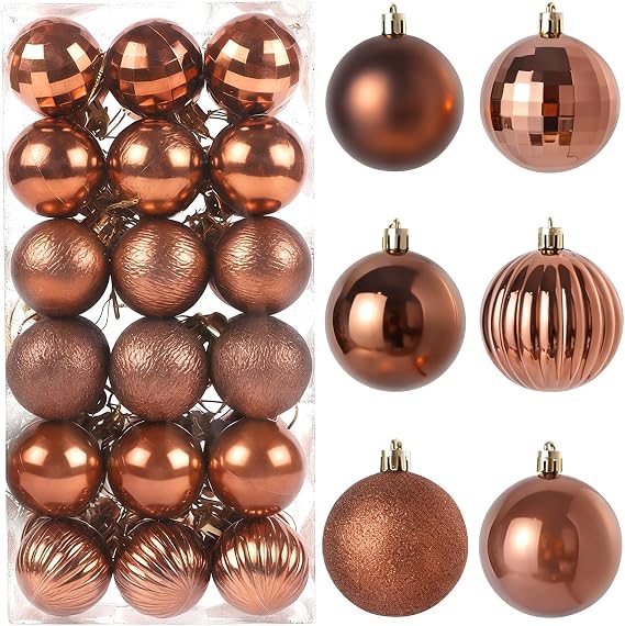 36Pcs Mini Size Baubles, 40mm Christmas Ball Ornaments with Strings