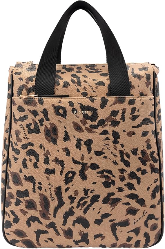 Fiorelli Women's Effie Backpack, Stylish Backpack with Adjustable Straps & Laptop Compartment, Leapard Print Faux Leather