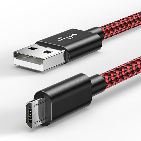 6amLifestyle 16 FT PS4 Controller Charger Charging Cable, Nylon Braided Extra Long Micro USB 2.0 High Speed Data Sync Cord Compatible for Playstaion 4, PS4 Slim/Pro, Xbox One S/X Controller, Red