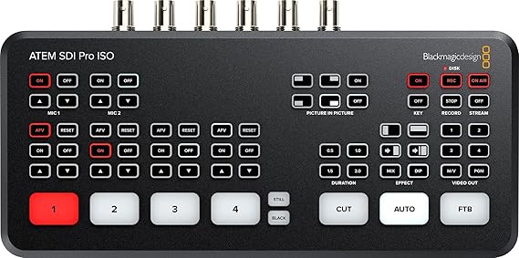 Blackmagic Design Live Production Switcher ATEM SDI Pro ISO SWATEMMXEPBPRISO with Black Magic Design