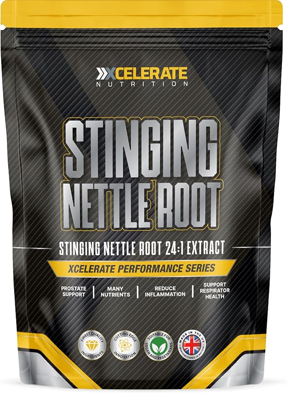 Stinging Nettle Root 12,000mg 24:1 Extract Capsules - Organic & Vegan Support for Prostate Health, Inflammation Relief & Immune Support | Non-GMO, No Additives by XCelerate Nutrition (90 Capsules)