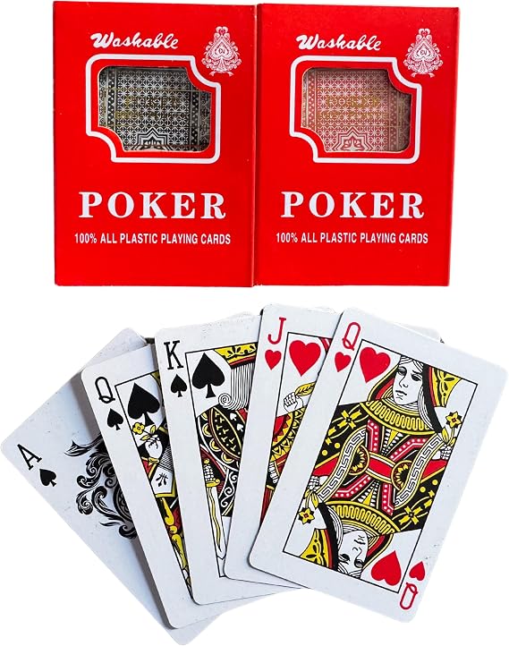 Black & Red Plastic Playing cards, Set of 2, Washable, Waterproof