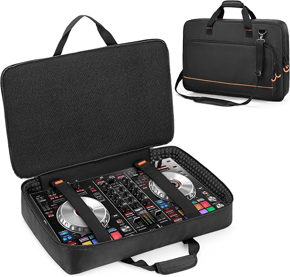 Rexmica DJ Controller Carrying Case for DJ Cable or Accessories, (M, Black)