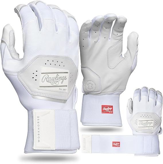 Rawlings Workhorse Baseball Batting Gloves | Compression Strap | Adult Sizes