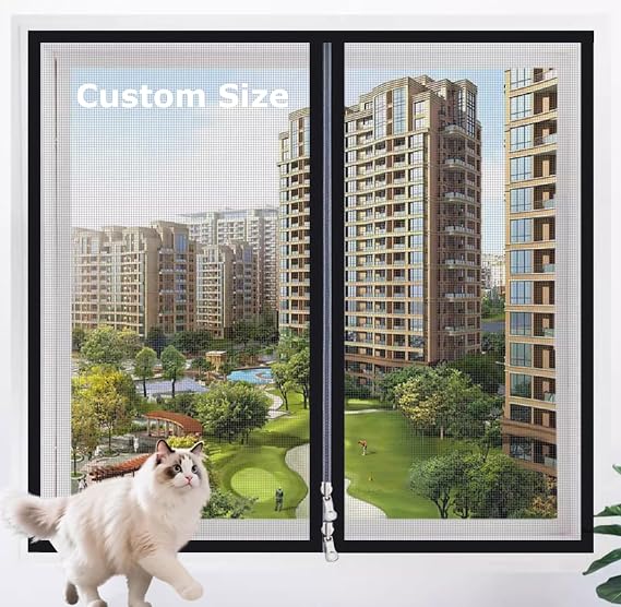 Custom Size Fly Screens for Windows Cat Safety Mesh Cat-Proof