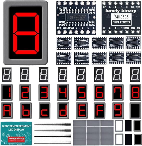 Lonely Binary 24個パック 1.42cm 7セグメント LED 74HC595 ドライバー C++ ESP32用