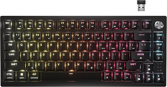 CORSAIR K65 Plus Wireless 75% RGB Hot-Swappable Mechanical Gaming Keyboard - Lubricated MLX Fusion Tactile Switch - Dual Layer Sound Damping - PBT Keycap - QWERTY NA - Black